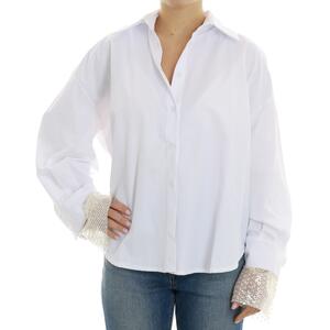 CAMICIA CON INSERTI PAILLETTES BIANCO